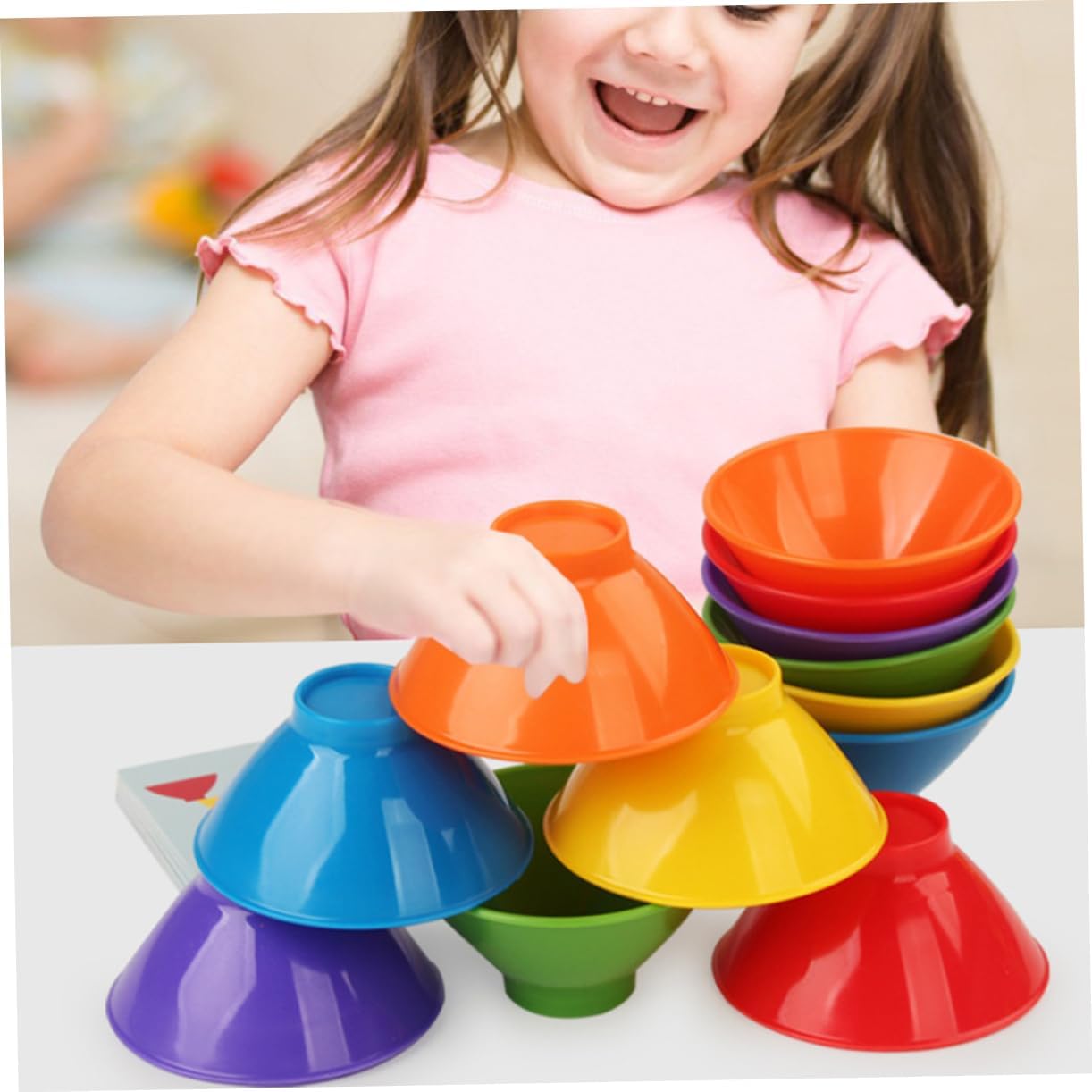 UPKOCH 1Set Stacking Cups Shape Matching Game for and Desktop Play Enhances Color Recognition Safe and Design for Age