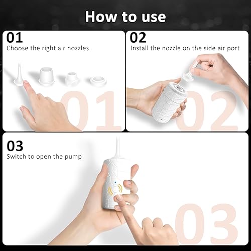 Miniatura 7 de Bomba de aire portátil 2 en 1 Mojimdo 4000 mAh recargable mini bomba de aire para inflables, inflado de 300 lminuto y desinflado de 4.5 kPa