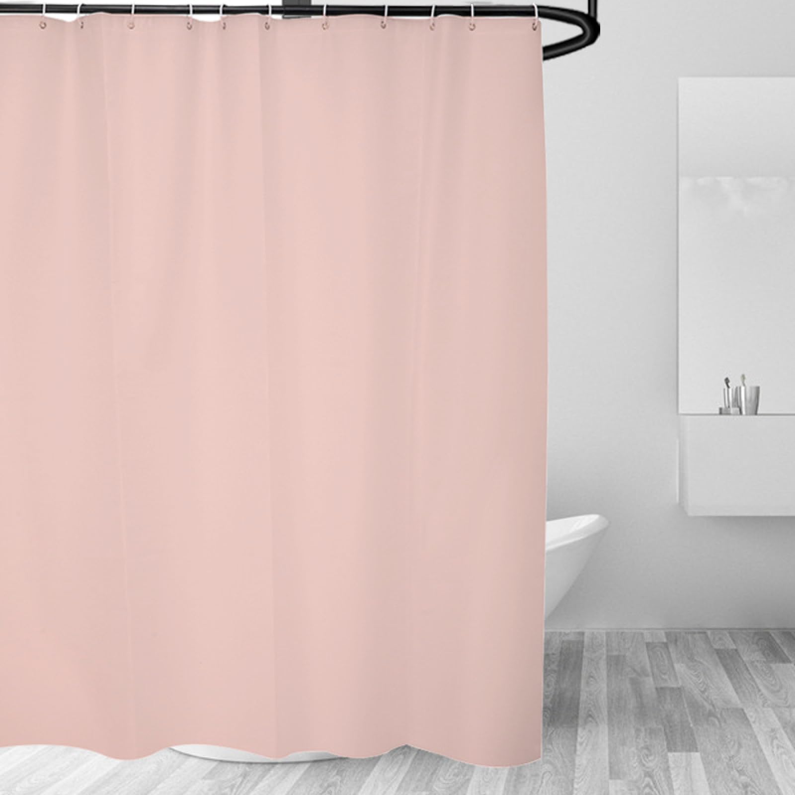 Rideau douche imperméable rose lavable pour baignoire hôtel