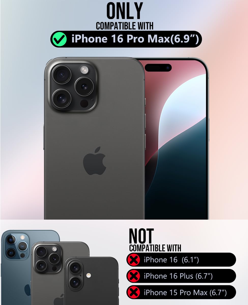 OCASE for iPhone 16 Pro Max Case, PU Leather Wallet, Magnetic Flip Folio Cover with RFID Blocking, Card Holders - Image 2