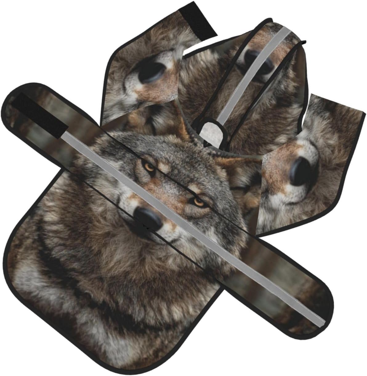 Wolves in The Forest Waterproof Dog Raincoat and Rain Jacket for Small Medium Large Dogs with Reflective Stripes and Adjustable Belly Strap