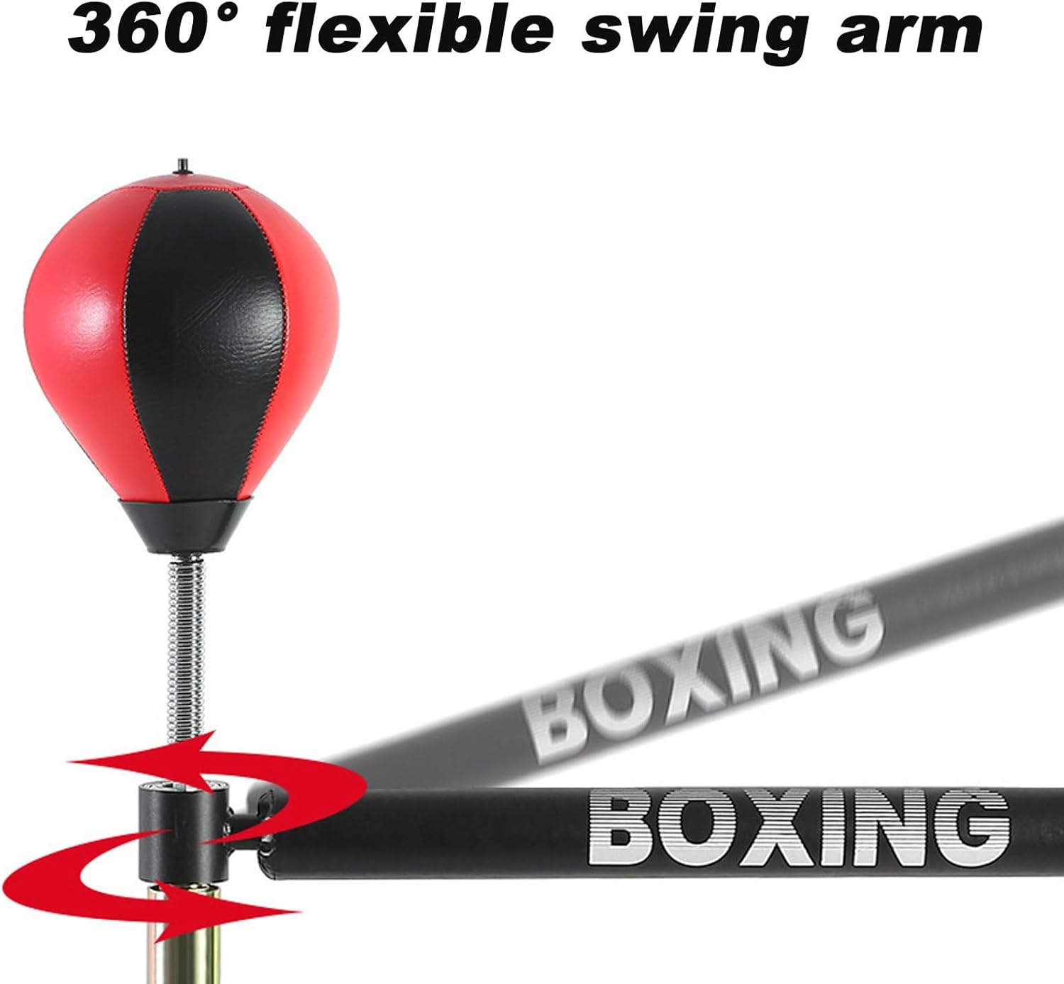 Boxing Speed Trainer, Punching Bag Spinning Bar for Adults, Training Boxing Ball with Reflex Bar, Speed Punching Bag Free Standing, Adjustable Height, for Adult&teenag, with Two Ball