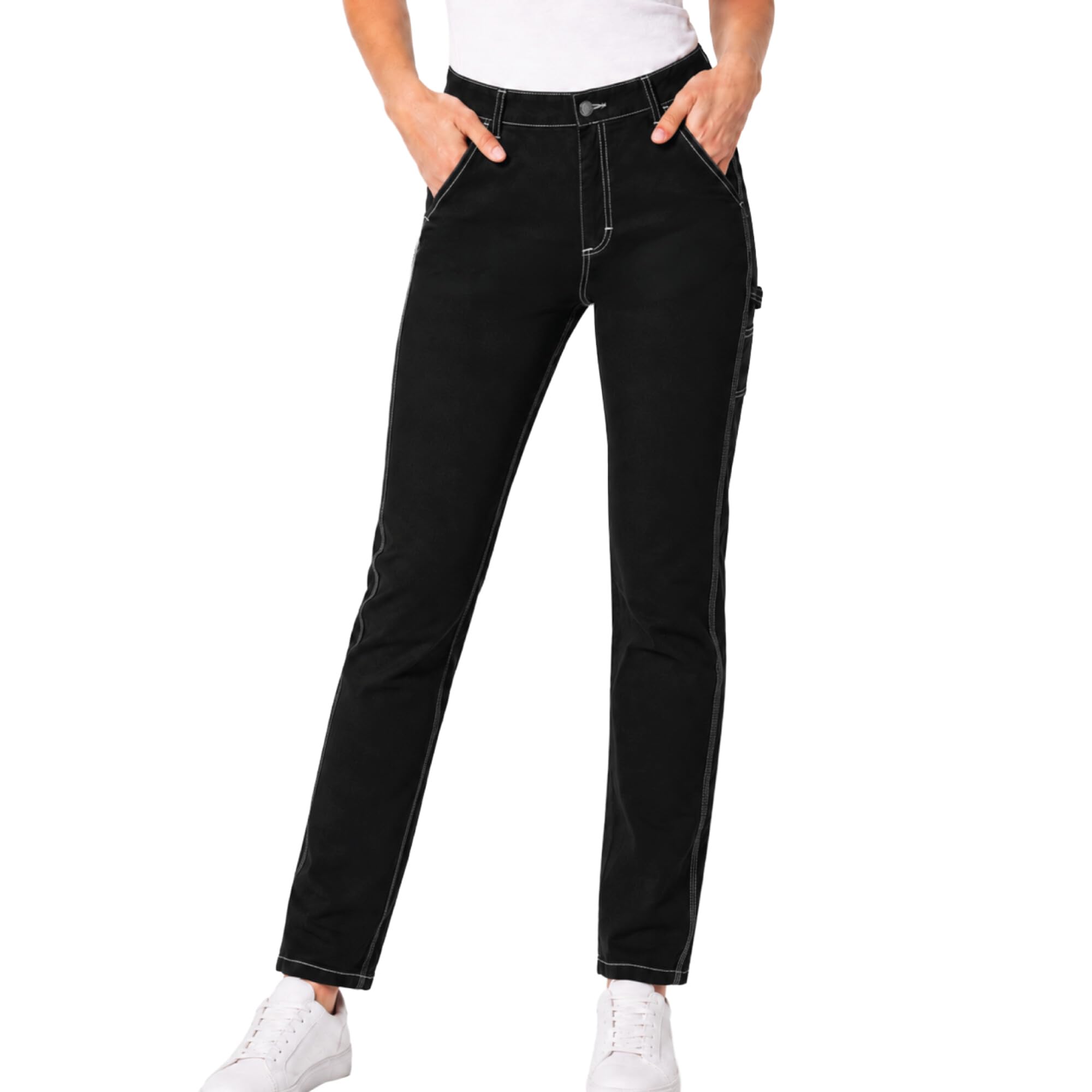 Womens Casual Slim Fit Carpenter Pant-Non Stretch-Runs Small
