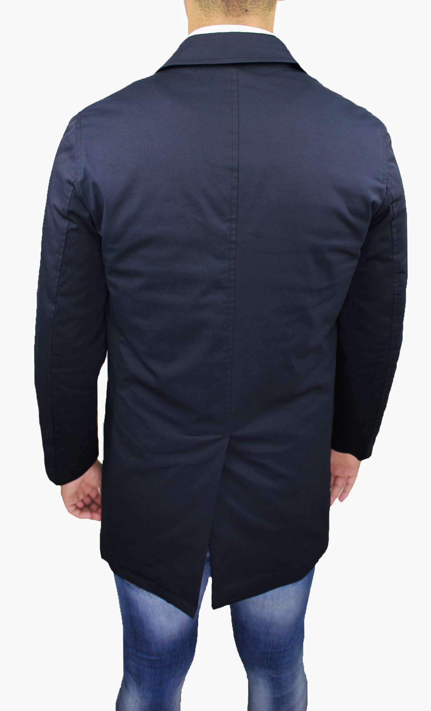 Evoga Giaccone Cappotto Uomo Sartoriale Monopetto Trench Classico Elegante