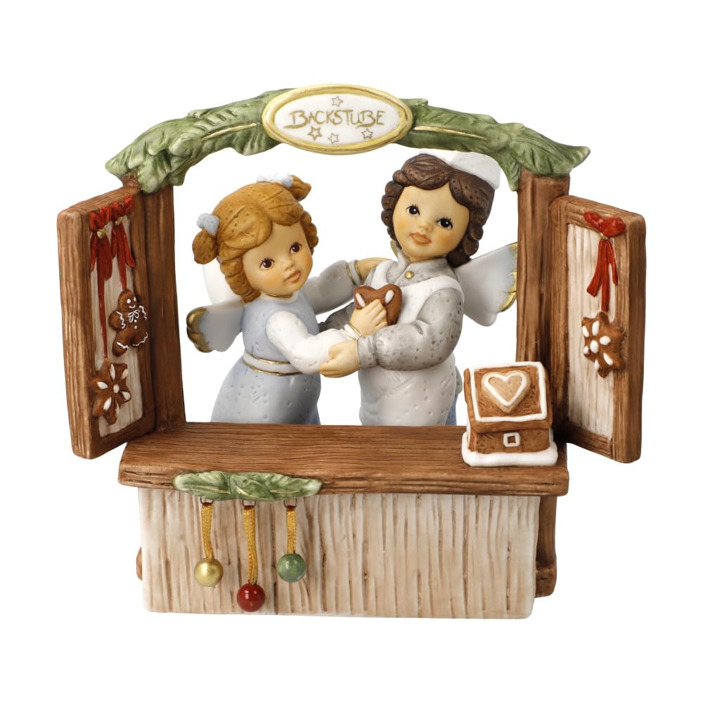 Goebel Angel Figurine Fun in the Bakery - Christmas Bakery Nina & Marco