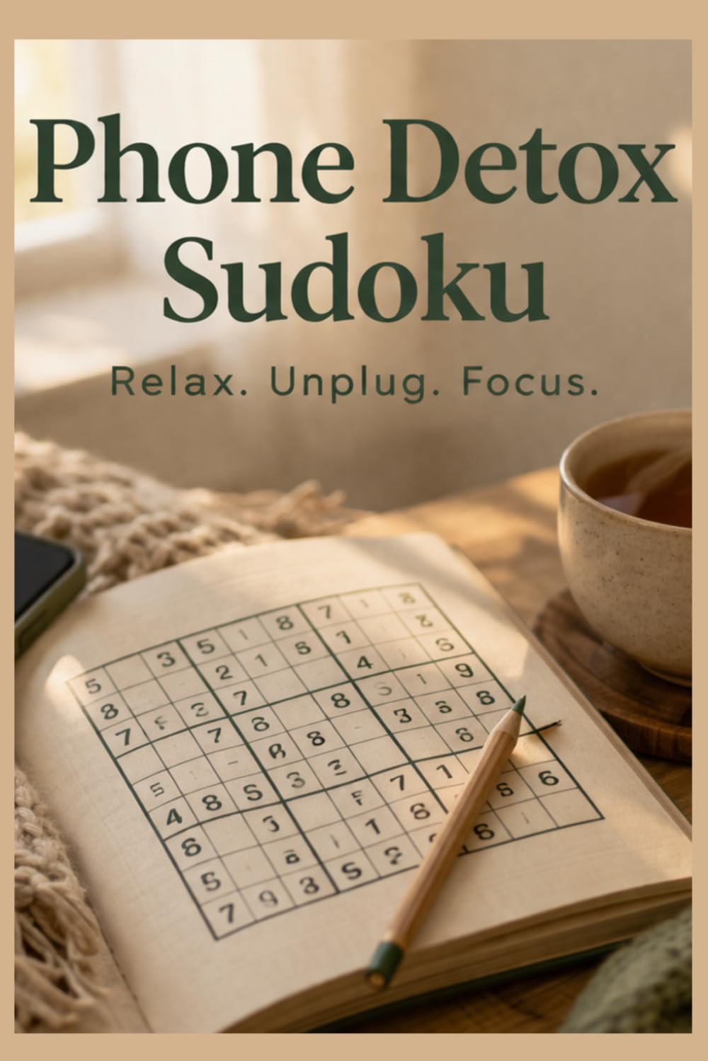 Phone Detox Sudoku Puzzle Book: Digital Detox | 50+ Screen-Free Sudoku Puzzles with Solutions | 6x9 inches | Reduce Distractions, Improve Focus and ... Series for Adults | Relax, Challenge, Enjoy)