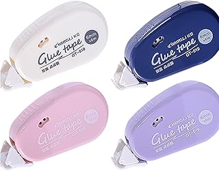 4PCS Glue Tape Rollers, Double Sided Adhesive Tape, Adhesive Glue Tape, Adhesive Runner Roller Tape Scrapbook Tape for Gift Wrapping, Crafting Card, Crafting Photo Album Paper (6m*6MM)