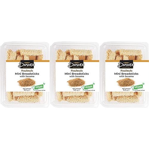 Domnas Bakery - Mini bocados artesanales de pan de sésamo, hechos a mano con ingredientes naturales, textura crujiente, perfectos para aperitivos,