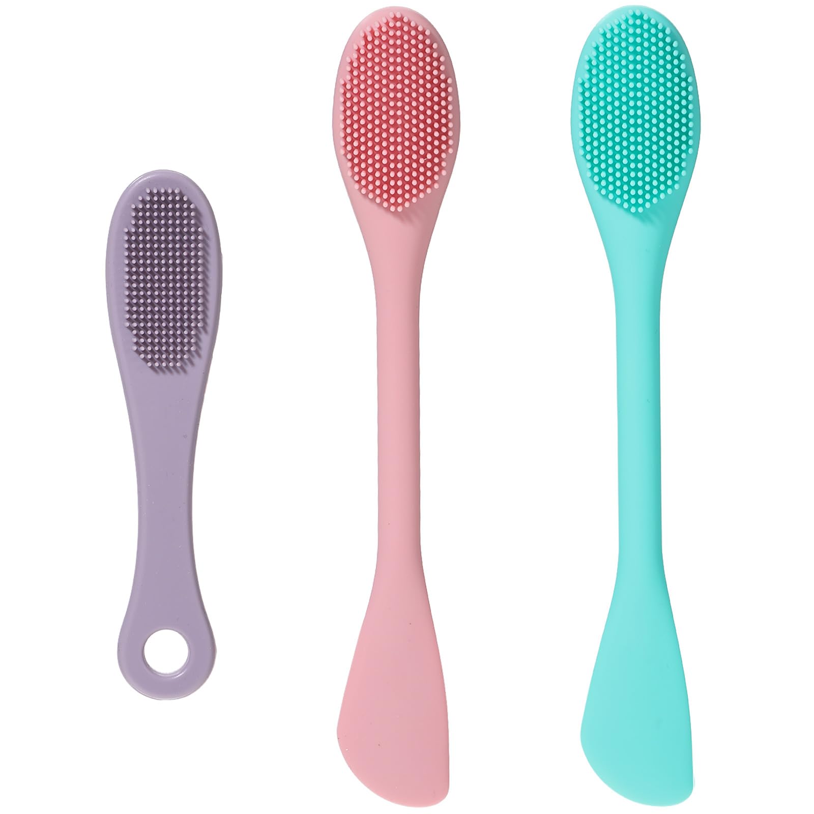 Photo 1 of 3 Pcs Silicone Face Mask Applicator, Mask Applicator Tool Skincare Brush for Pore Cleansing Face Silicone Scrubber Brush for Facial