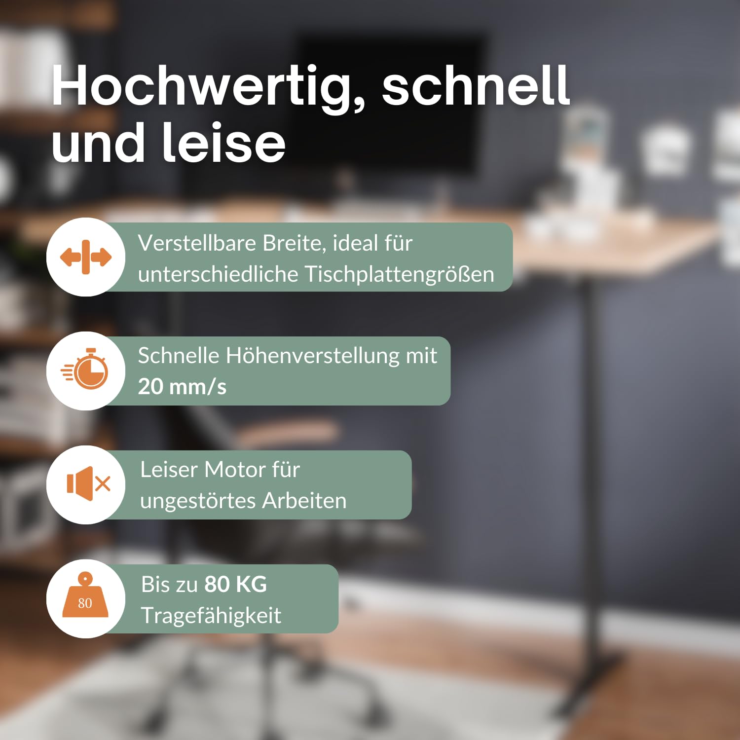 Planetmöbel höhenverstellbarer Schreibtisch elektrisch | Tischgestell, höhenverstellbar, mit Memory-Funktion, höhenverstellbarer Schreibtisch Gestell, belastbar bis 80 Kg, schwarz