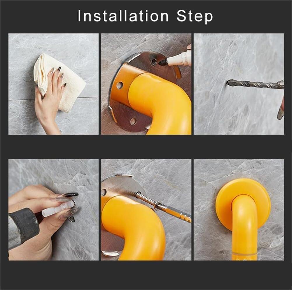 Barra de agarre de seguridad para inodoro, barra de mano de acero inoxidable montada en la pared para soporte de baño, ideal para personas mayores y ancianos