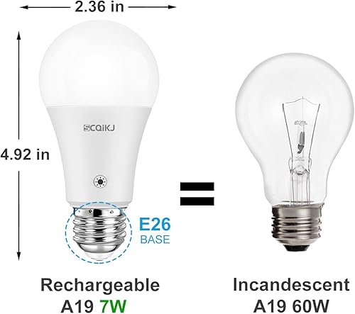 Miniatura 7 de Bombillas LED recargables con batería de respaldo con control remoto funciona con pilas bombillas de emergencia para el hogar cortes de energía y