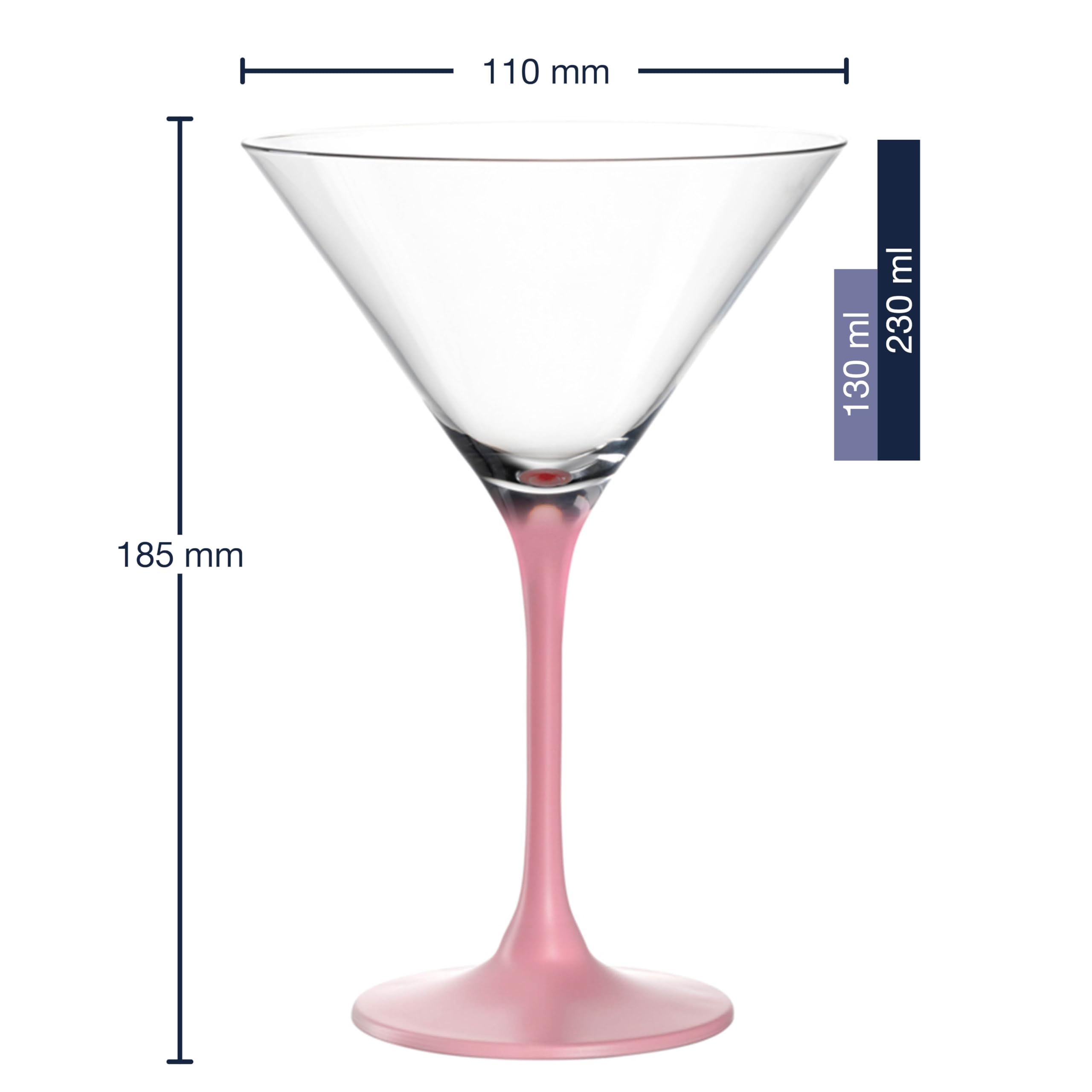 LEONARDO HOME Brera 046982 Lot de 6 bols à cocktail lavables au lave-vaisselle - De qualité supérieure et modernes - Verres à cocktail tendance et colorés pour la maison et les fêtes - 230 ml