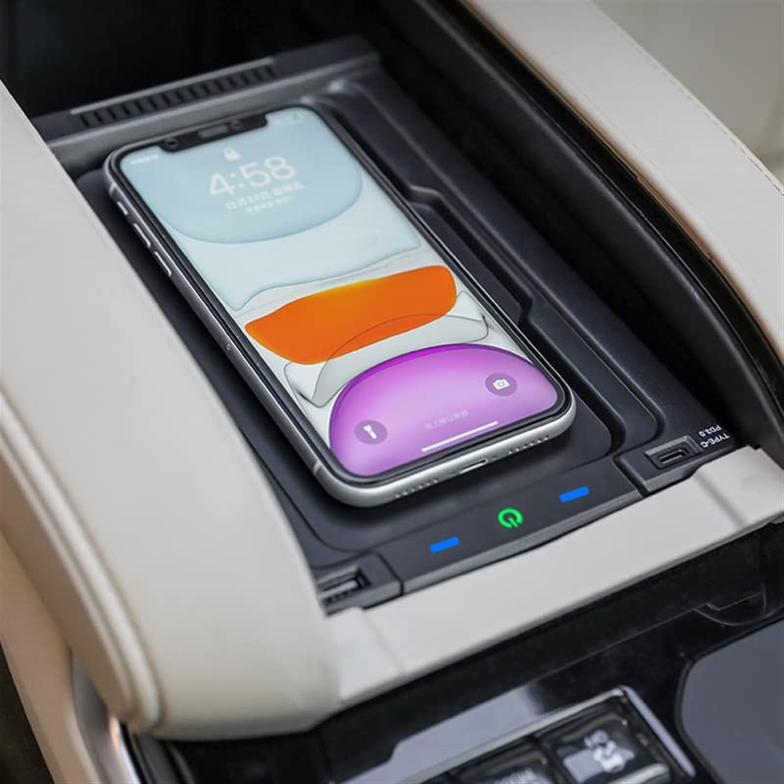 Ładowarka samochodowa 15 W, dla Toyota, Highlander 2022 wnętrze środkowego podłokietnika konwersja akcesoria telefon bezprzewodowy panel ładowania QI Bezprzewodowa ładowarka samochodowa