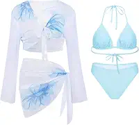 Conjunto de roupa de banho 4 peças para treino juvenil atlético sexy triângulo roupa de banho micro biquíni 4 peças conjuntos femininos 2026