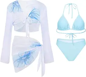 Conjunto de roupa de banho 4 peças para treino juvenil atlético sexy triângulo roupa de banho micro biquíni 4 peças conjuntos femininos 2026