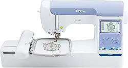 Brother Máquina de bordar PE900, 193 designs embutidos, área de aro de 12,7 cm x 17,7 cm, tela sensível ao toque LCD grande de 9,4 cm, porta USB, 13 estilos de fonte, branco
