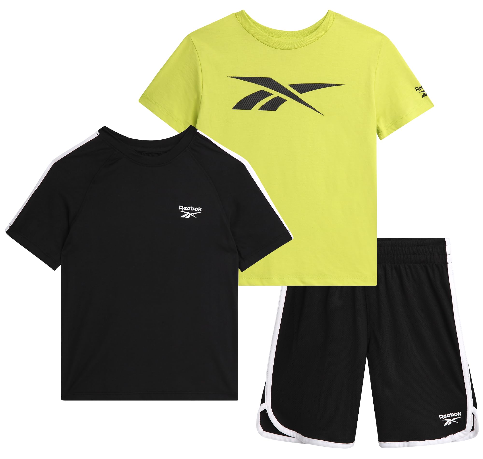 Reebok - Sommer 3-teiliges Short-Set mit 2 Oberteilen und Shorts, Activewear für kleine Jungen und Kleinkinder