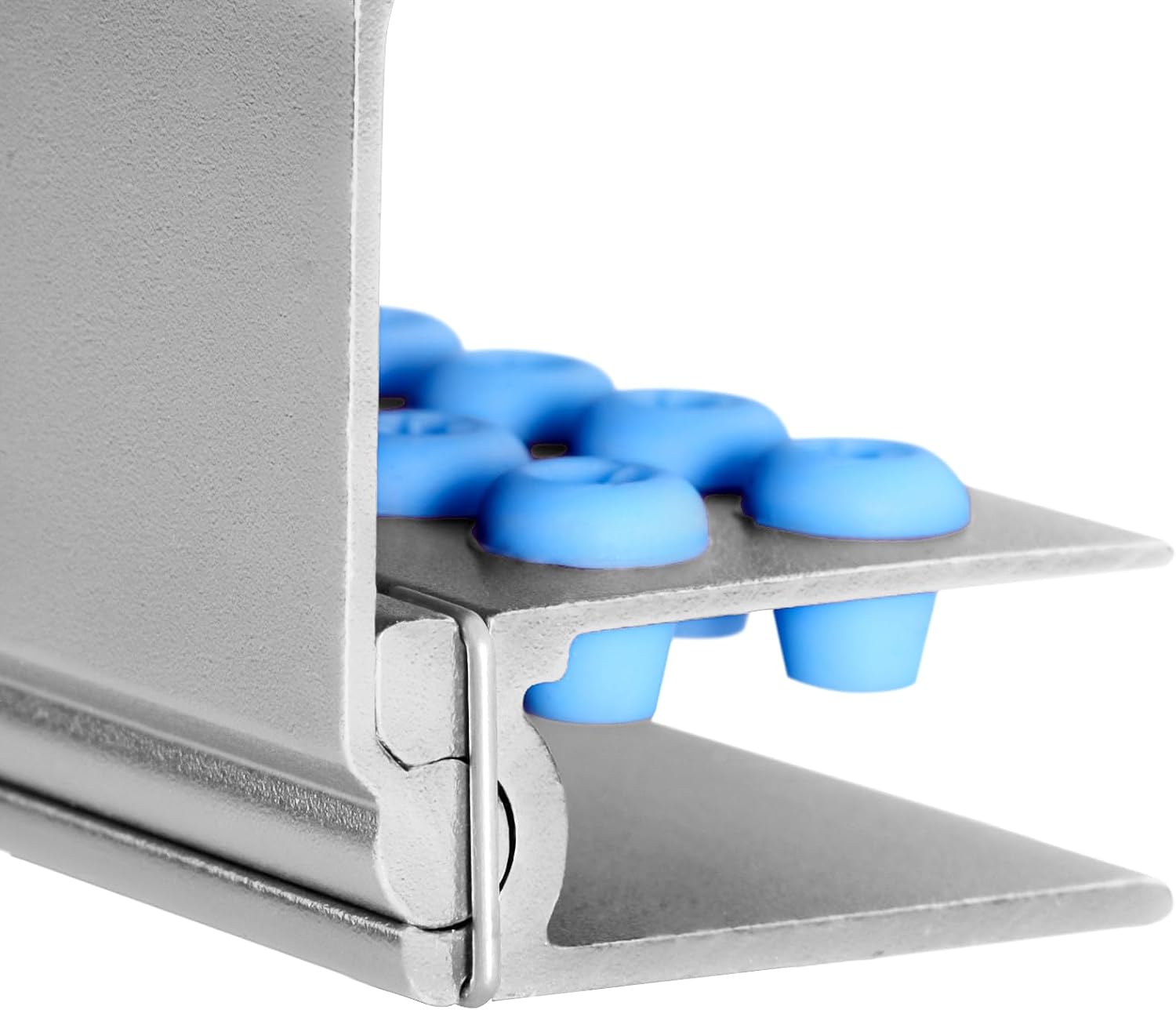 5pcs 10 Holes Dental Burs Holder Block Case with Blue Silicone Dental Autoclavable Burs Holders (Silver)