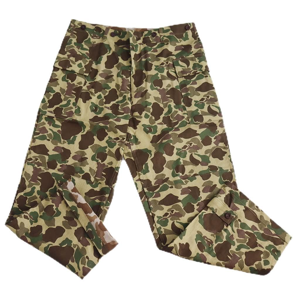 Men's Green Pants American Hbt Two-Sided Camouflage Duck Hunting Pants Replica Ww2 Us Army (48)