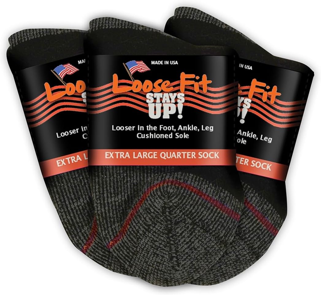 Men's and Women's Casual Lower Cut Socks (Pack of 3) Made in USA, Cushioned Sole