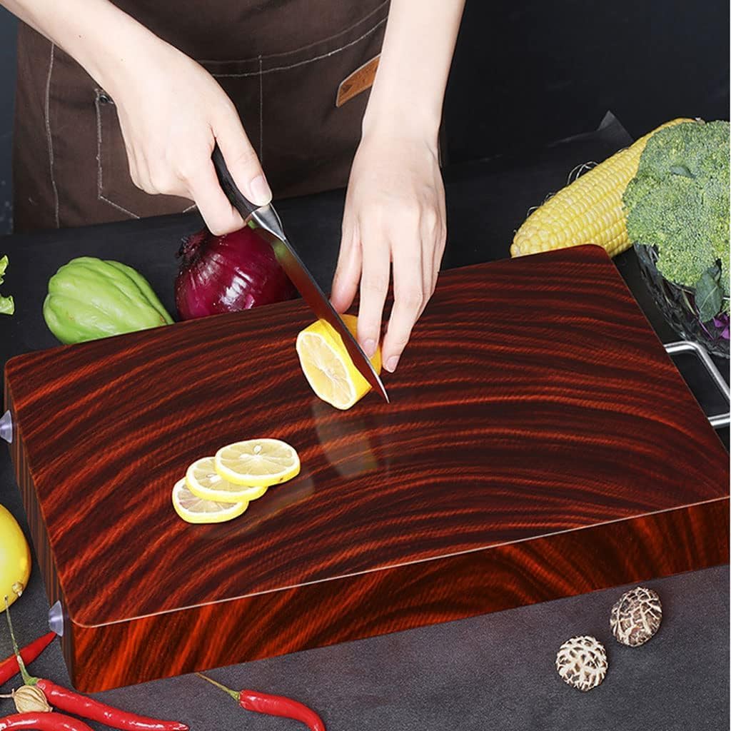 Heavy Duty Wooden Cutting Board with Stainless Steel Handles, Thick Butcher Block for Meat, Vegetables & Carving, Multiple Sizes