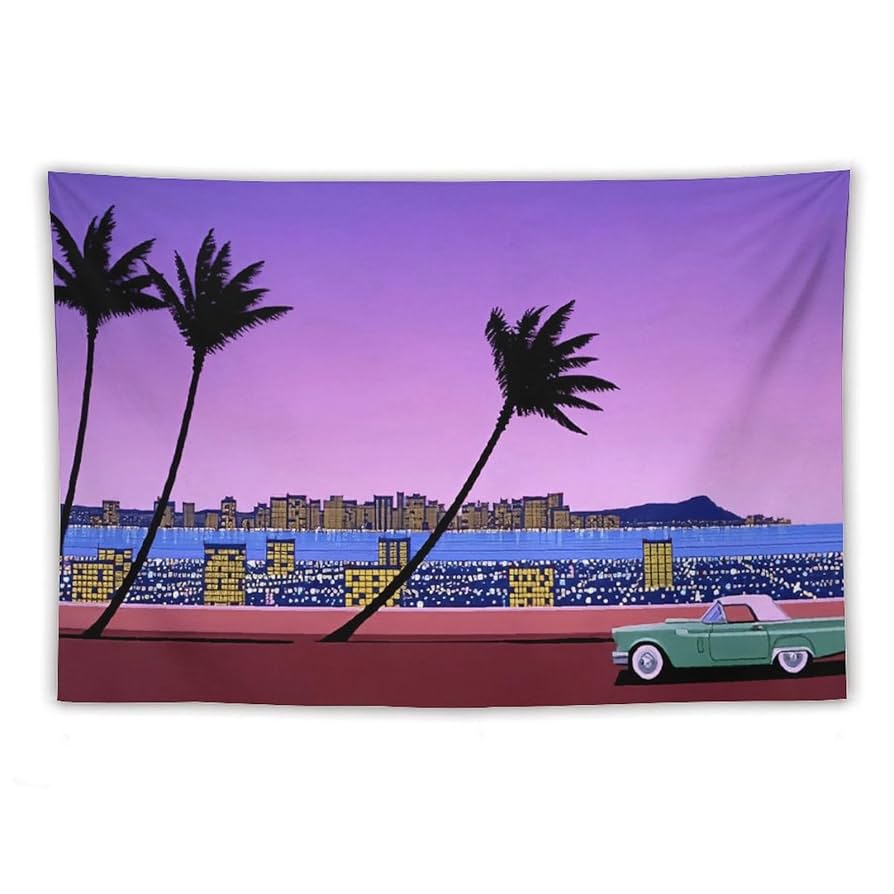 Amazon.co.jp: 永井博 イラストアートワーク タペストリー 夏