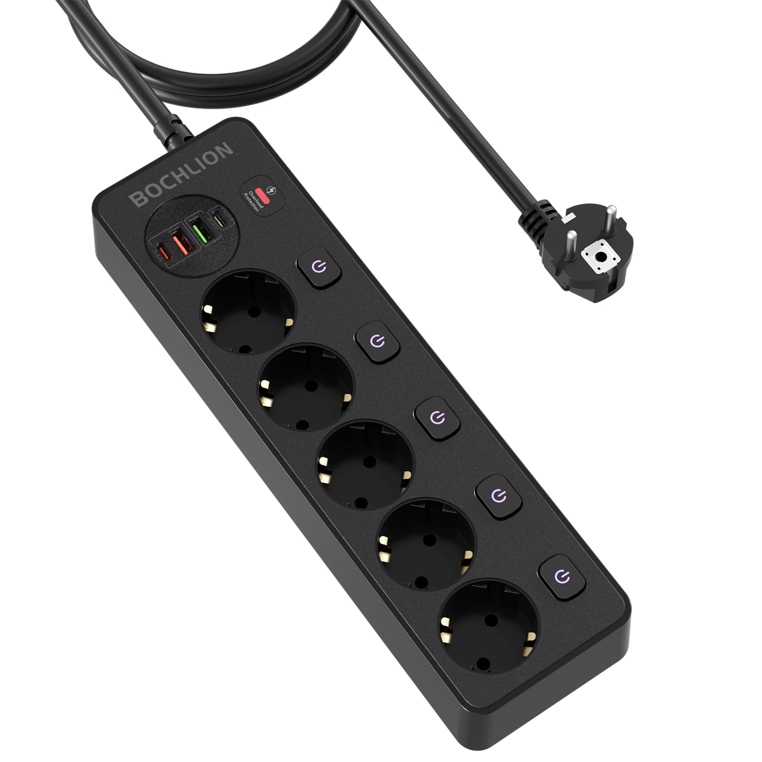 ChiliTec Steckdosenleiste 23754, Mit 1,5m Kabel, 5-fach, 2x