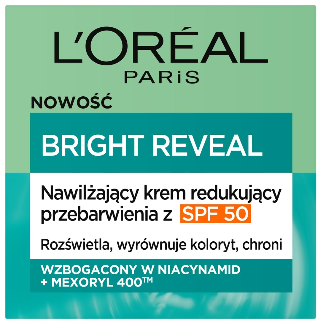L'Oreal Paris Bright Reveal Nawilżający krem redukujący przebarwienia z SPF 50, 50 ml