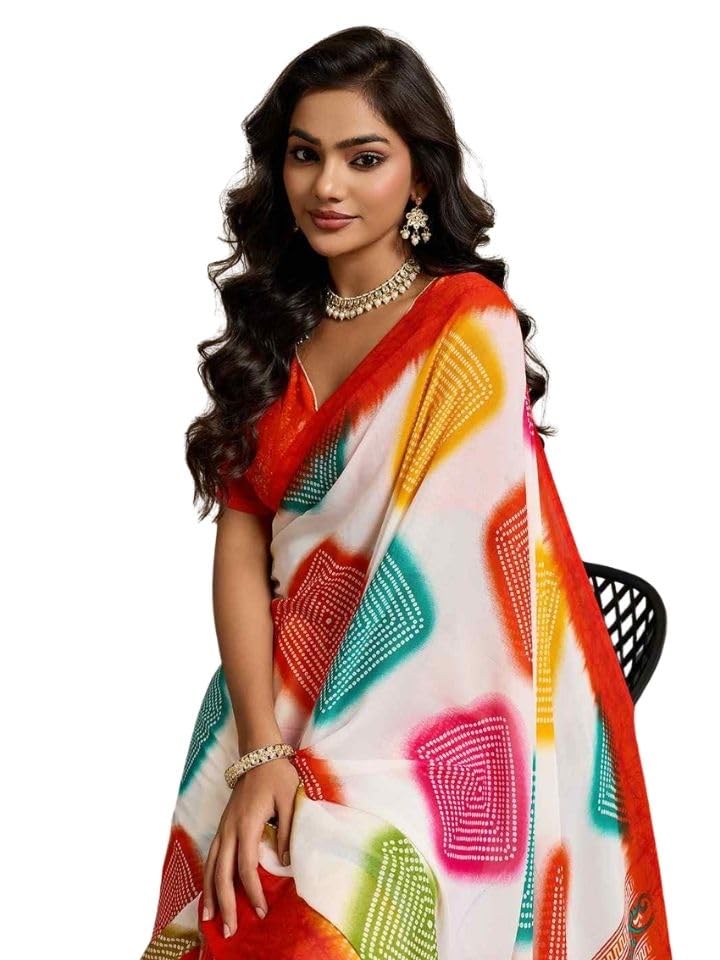 Women's Soft Georgette Saree with Unstitched Blouse Piece | Designer Ethnic Wear Saree for Wedding, Festival & Traditional Occasions-picture-10