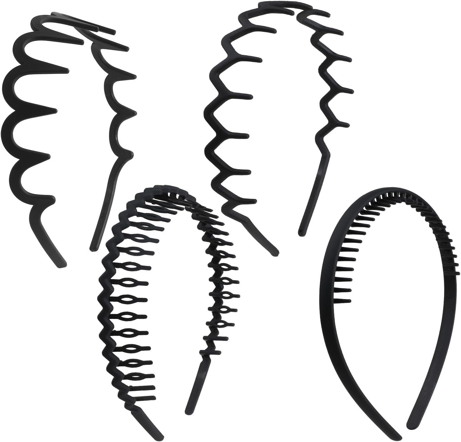 Pack Of 3 Pcs), Women Headband Resin Hair Hoop Teeth Comb Hairband Non - Foto 7