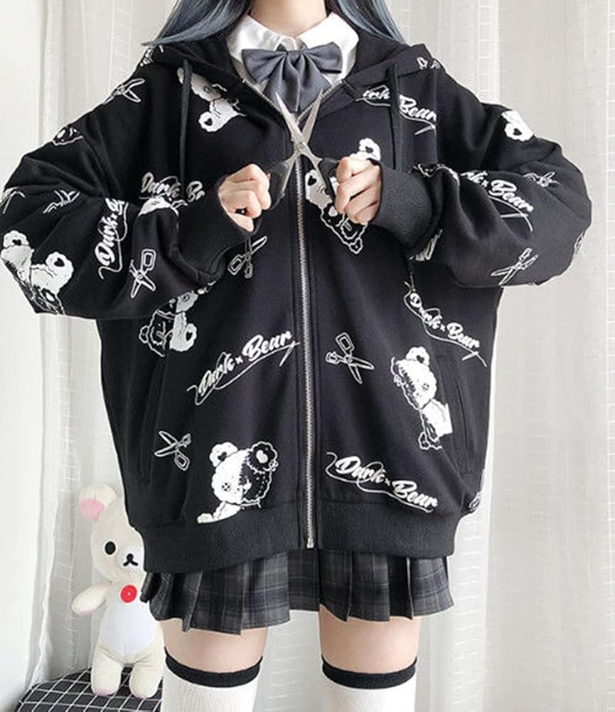 くまのすけ　I CAN DRINK! かわいすぎジップパーカー Lサイズ 可哀想にな。 / Kizineko-Penguinのジップパーカー通販