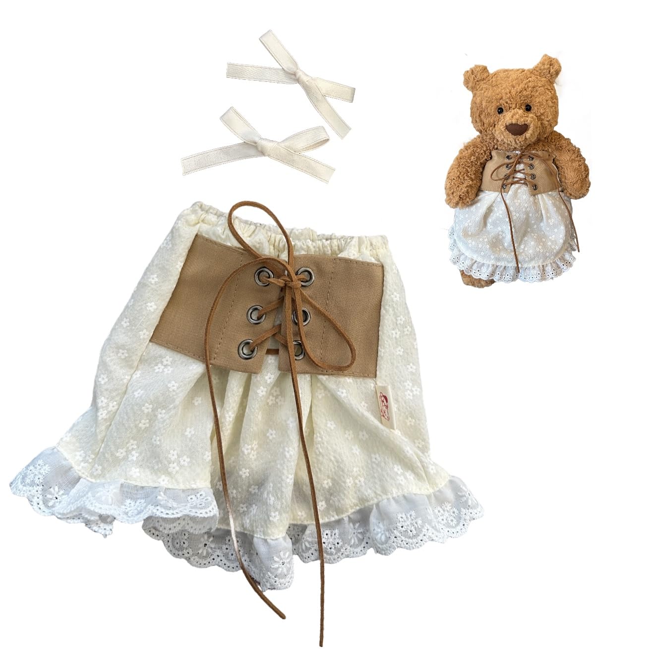 Clothes for 47cm Huge Bartholomew Bear,20inch Teddybear Dress,Stuffed Animals bumbly Bear Cute Doll Clothes,Doll Dress only Without Doll(2pc Includes 1 Doll Dress 1 Pair Doll Hair Clip) (L)