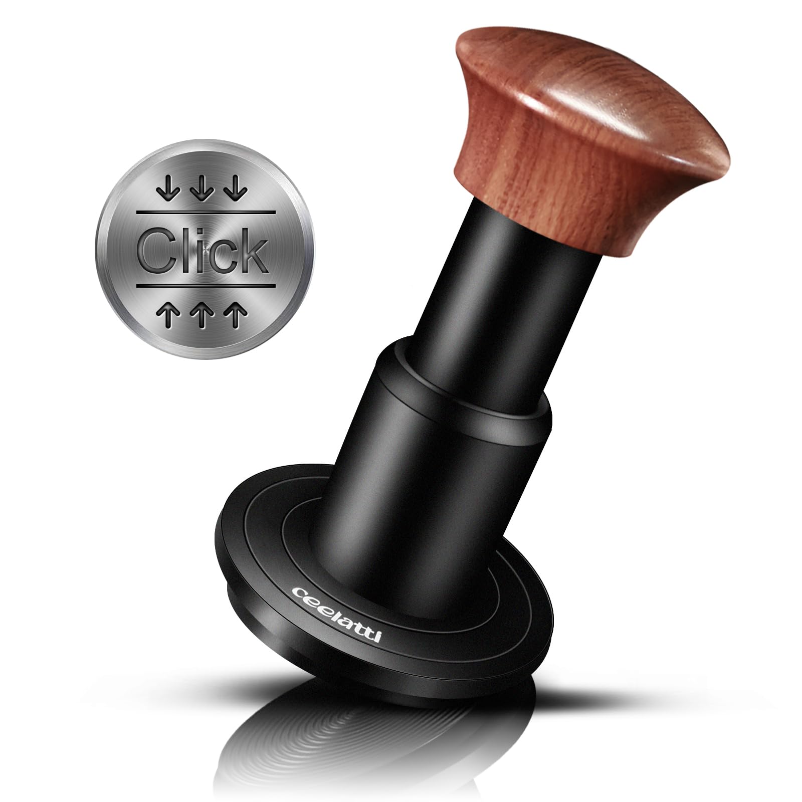 ceelatti 54mm Tamper with Sound Feedback, 3 Spring Loaded 30lbs Constant Pressure Calibrated Coffee Tamper for Sage Barista Express Pro, Impact Espresso Tamper, Stainless Steel Base