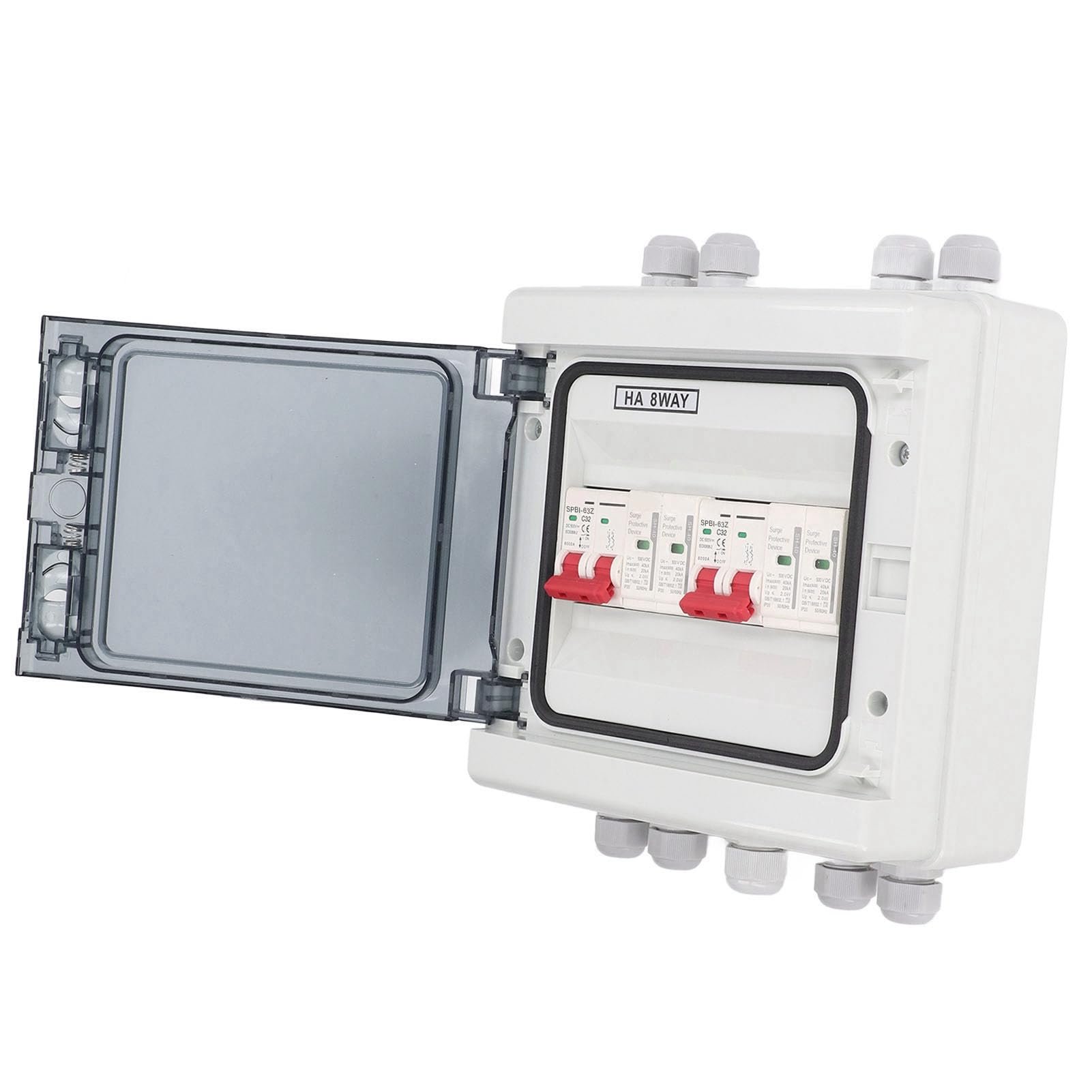 Pissente Interruttore Sezionatore Solare DC500V, PC Ignifugo, Interruttore Automatico da 32A, Resistente All’acqua IP65, Adatto per Sistemi di Energia Solare e