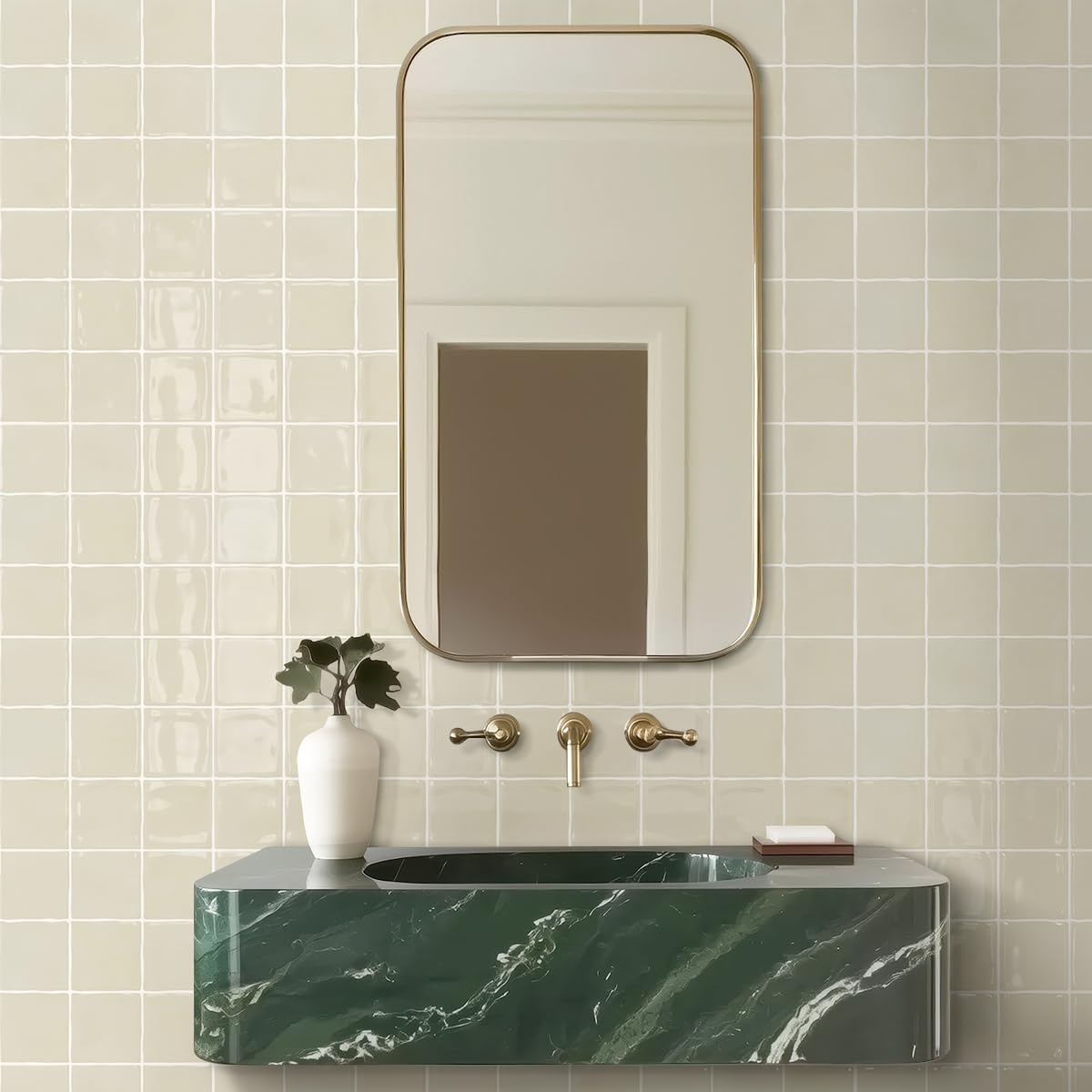Commomy Più Spessi Piastrelle Adesive Cucina Beige, 10 pezzi | Paraschizzi Cucina Mattonelle Adesive Bagno, Vinile Pannelli Decorative 3D per Parete,30,5 x 30,5 cm