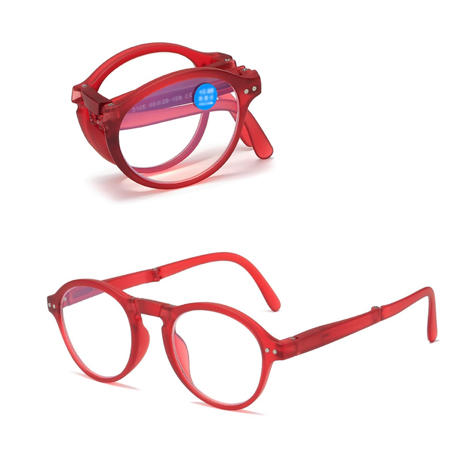 Gafas de Lectura Plegables para Hombre/Mujere, Gafas de Presbicia Ligeras contra Anti Luz Azul (Color : Rouge, Size : 1.5+)