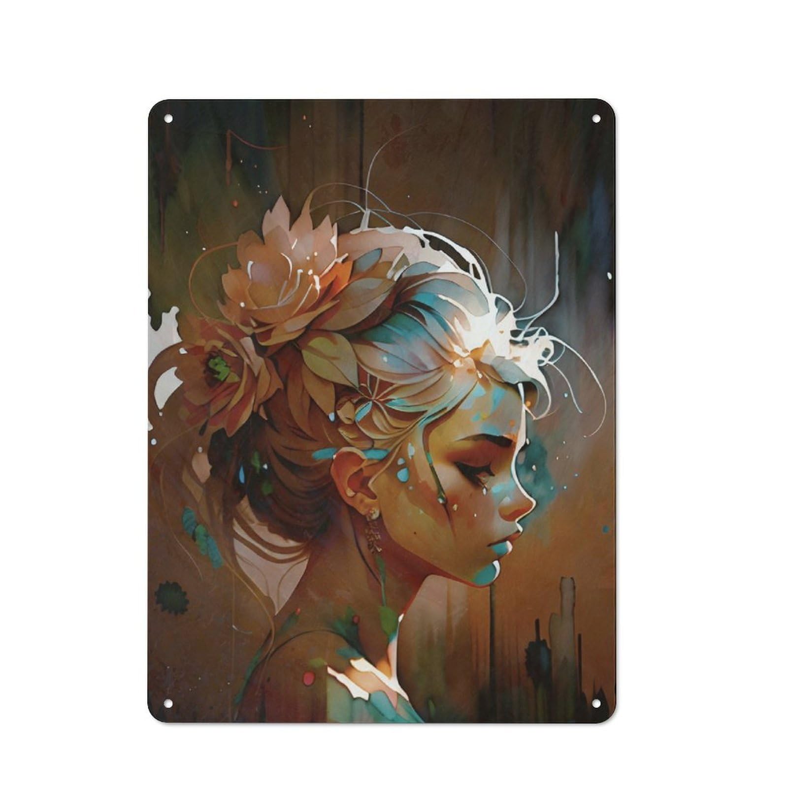 Junmoney Dancer Updo Tin Wall Sign With Design 40X30cm, Classic Bistro Wall Plaque For Bakery, Diner, Cafe Or Family Room