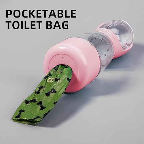 Miniatura 6 de Botella de agua para perros 3 en 1 a prueba de fugas con contenedor de alimentos, dispensador de agua portátil para mascotas de 13.5 fl oz para