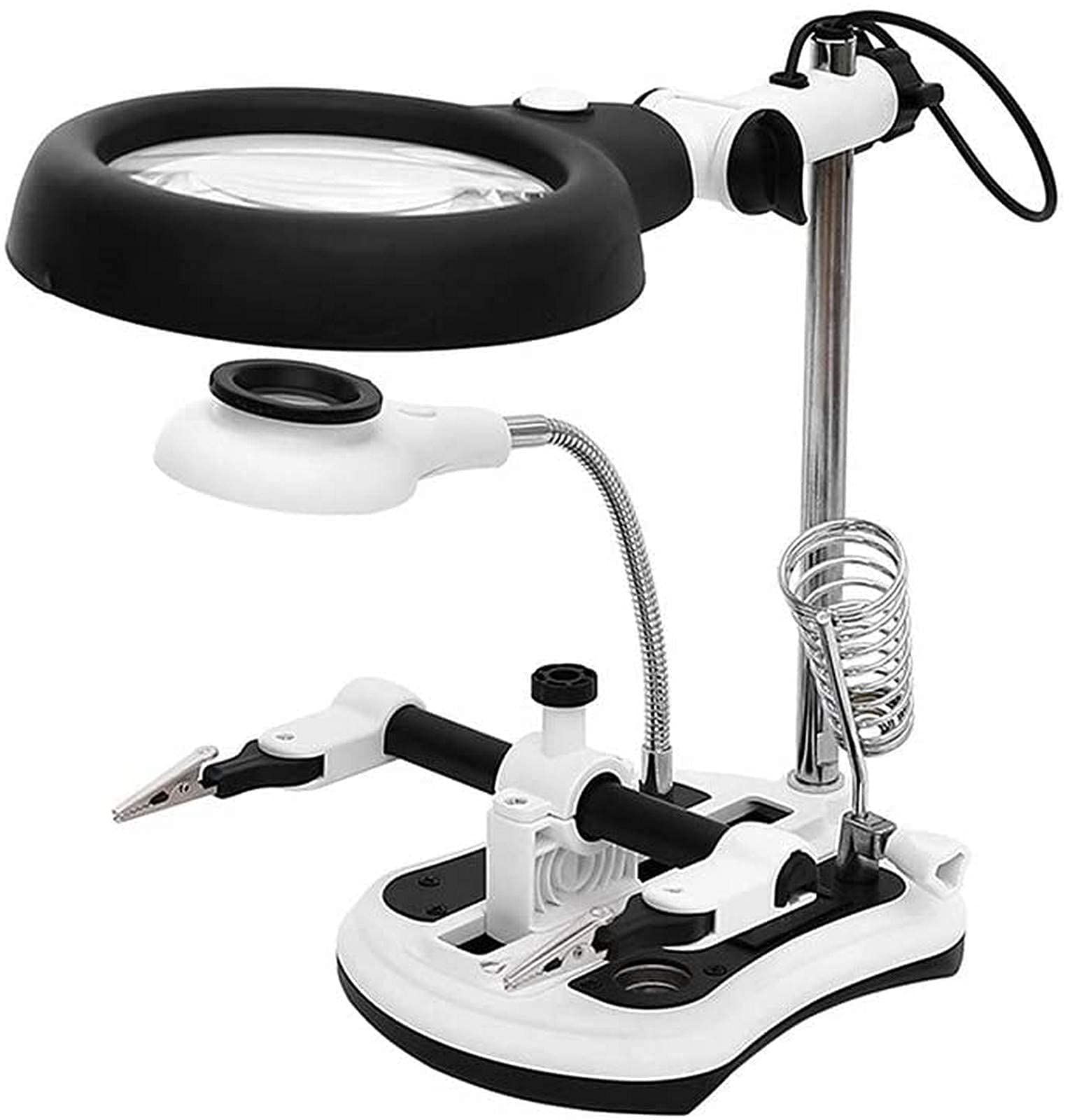 Generic Magnifyiglasses,Magnifier Magnifyiglasses for Hobbies,Readimagnifier Led Light Magnifier Help Hand Clip Auxiliary Clip Bracket Desktop Magnifyiglass Clamp