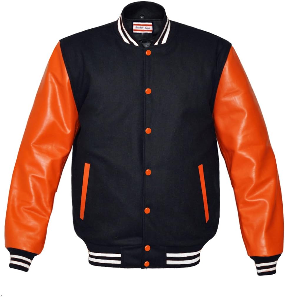 luvsecretlingerie Original American Varsity Letterman College Baseball Leather & Wool Jackets