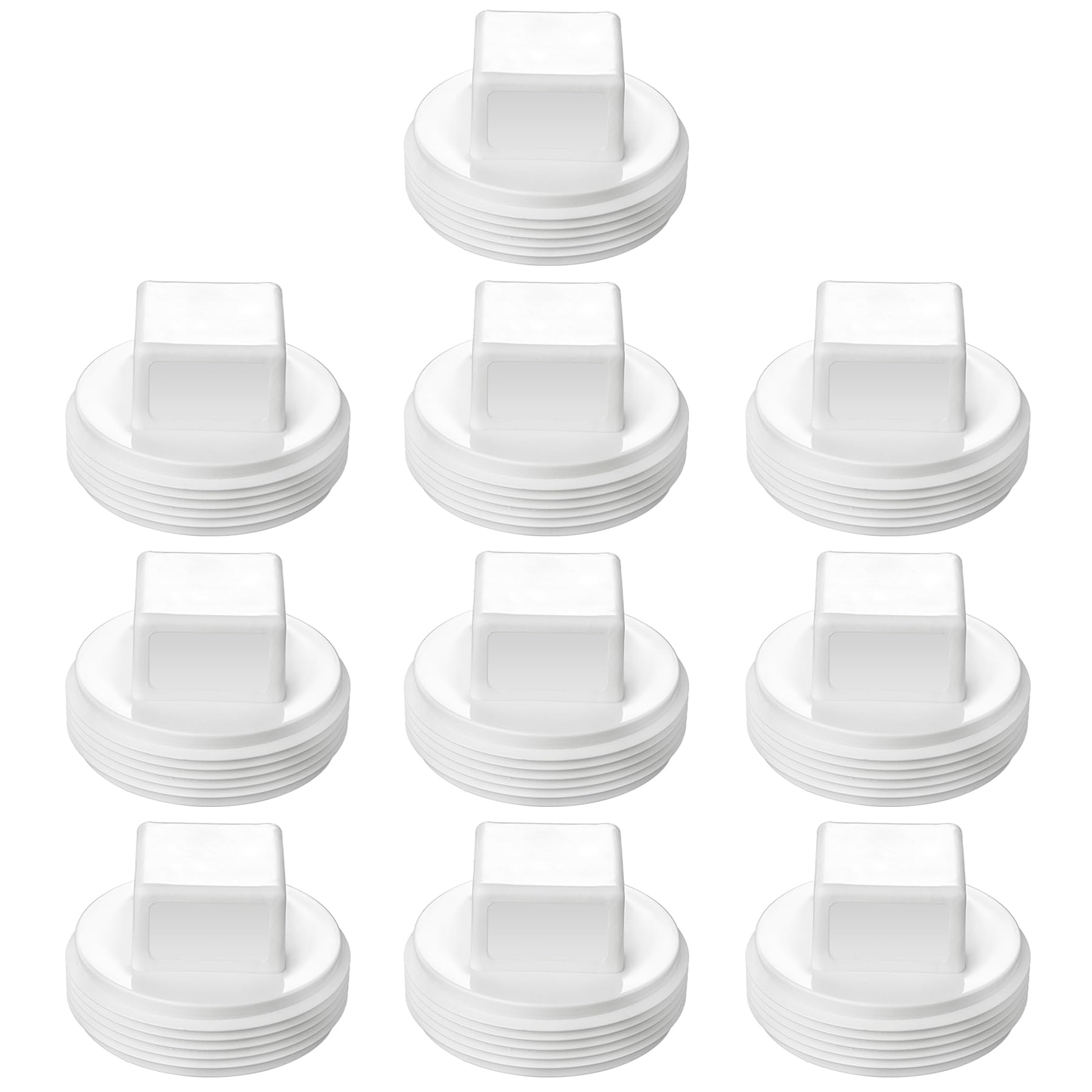 Photo 1 of (2" PVC Cleanout Plug, 10 Pack) Asterbacks 2 inch PVC Cleanout Plug Schedule 40 White Pipe Fittings Connectors PPT-939(10 PCS)