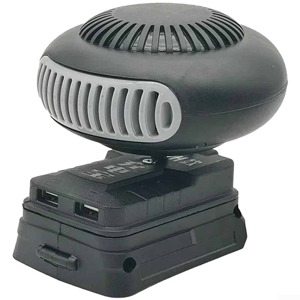 Riscaldatore portatile a batteria con doppia modalità di aria calda e fredda, rotazione a 360° e doppia porta USB, per utensili elettrici senza fili da 18 V/20 V (HotBlower-MWQ-2USB)