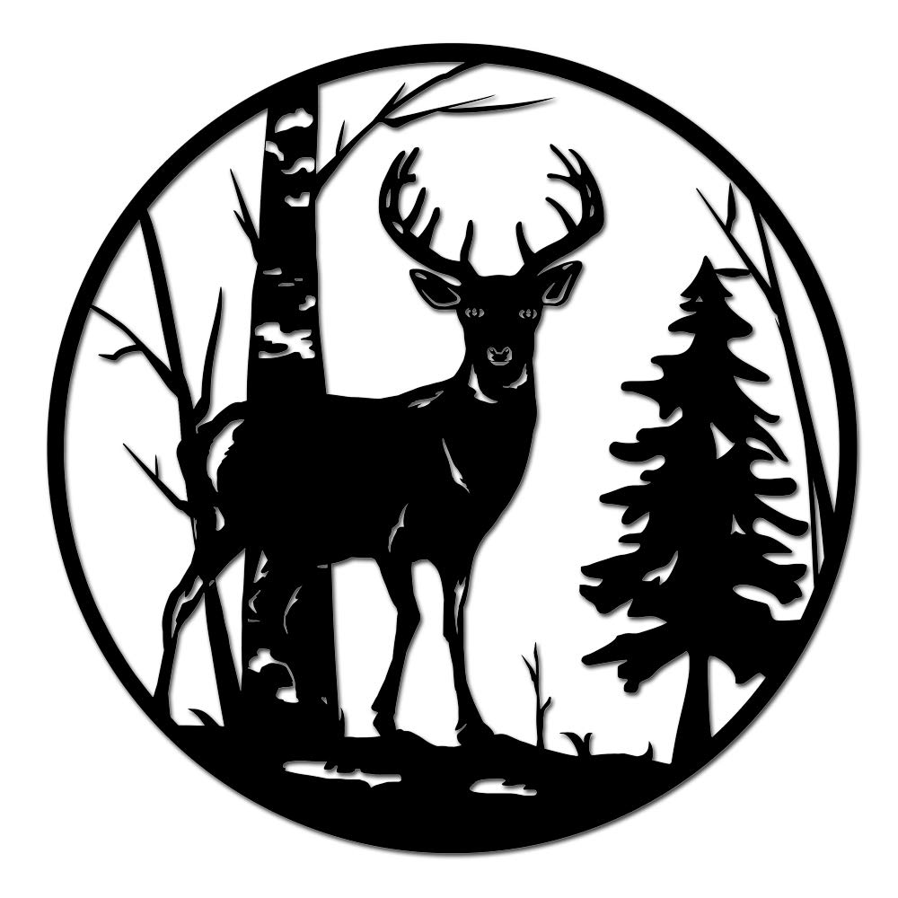 Buy Nachic Wall Deer Metal Wall Art Forest Tree Sculpture Wall Art