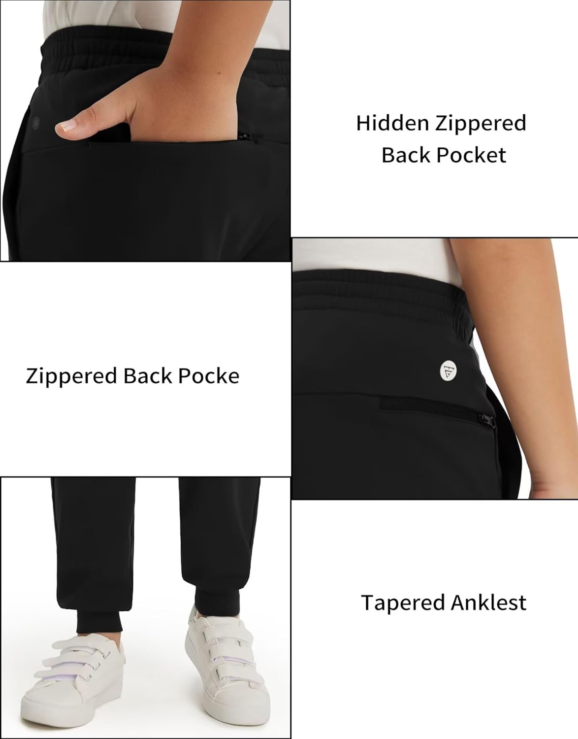 M MAELREG Boys Fleece Sweatpants Stretch Water Resistant Golf Joggers for Boys with Zipper Pockets Athletic Track Pants - Image 5