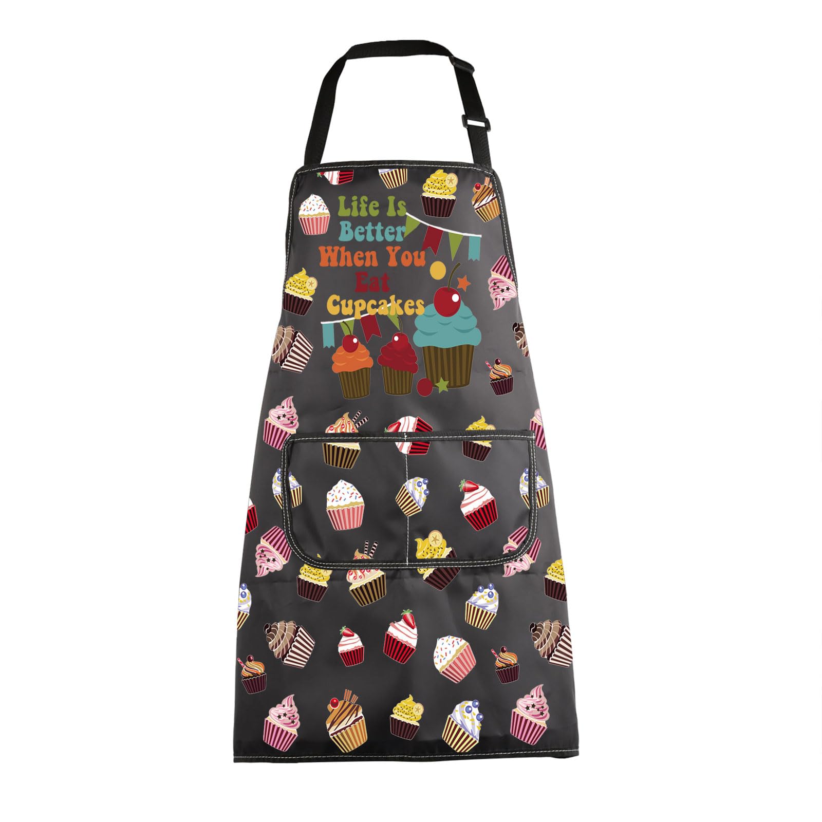 MBMSOCupcakes Apron Life Is Better When You Eat Cupcakes Baking Gift for Dessert Lovers Cupcake Queen Gift Baking Kits Apron