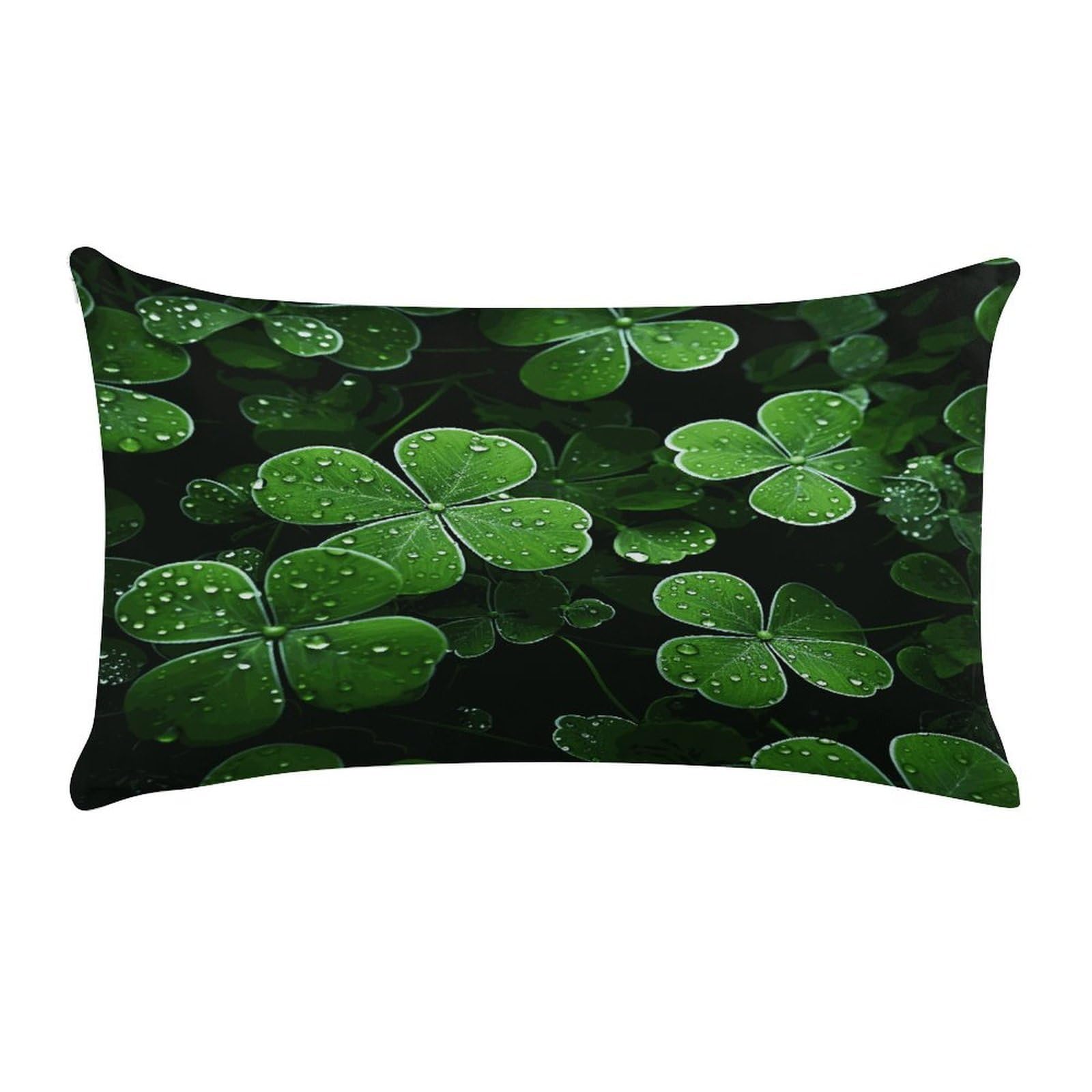 St Patricks Day Leaves Pillow Cover Super Soft Pillowcase Luxury Cozy Fuzzy Velvet Pillow Shams Breathable Standard Pillow Cases with Zipper Wrinkle-Free Pillow Cover 12 "×20 "
