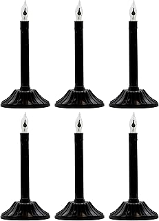 Creative Hobbies 9.5" Black Flickering Flame Indoor Candle Lamp - Perfect Halloween Decor with Realistic Flicker Effect (6)