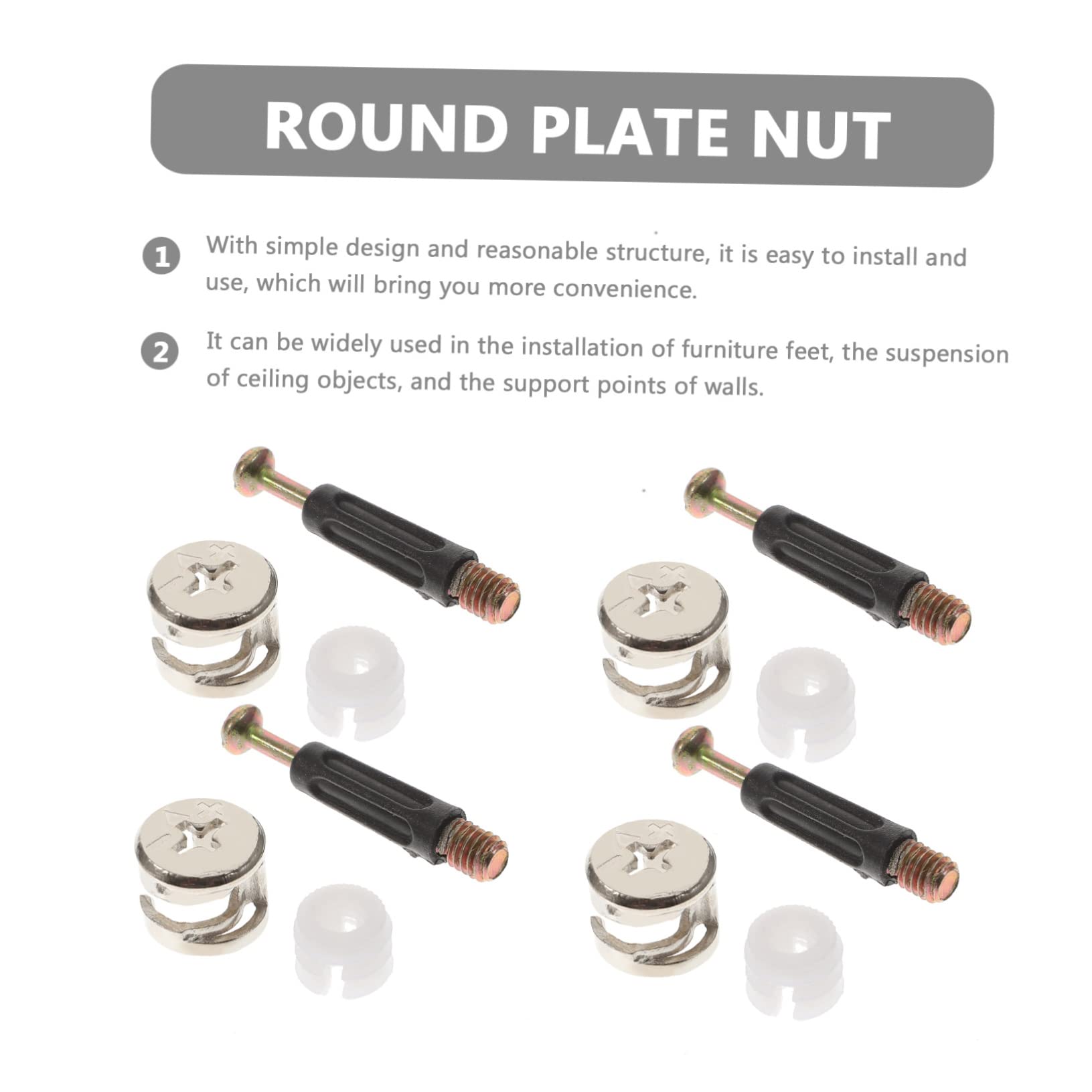 PLAFOPE 100juegos Conjunto De Conectores Para Muebles Conectores De Leva Sujetadores De Conexión Para Muebles Herrajes De Bloqueo De Leva Para Gabinetes