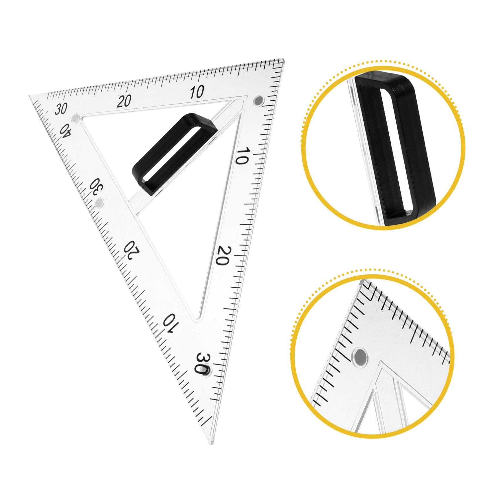 Cabilock Righello Didattico Righello Geometrico Multifunzionale Piastra Per Geometria Realizzato in Materiale Design Magnetico Angolo Gradi Goniometro Didattico Abs Durevolezza Facilità
